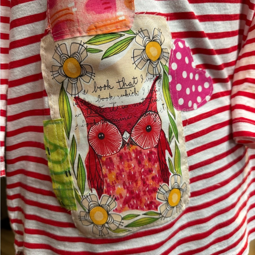 The Loft pink/red striped Tshirt. Size large. Great condition. - Picture 1 of 3